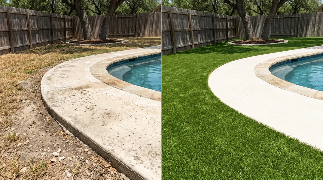 Result artificial grass installation in San Antonio - San Antonio Turf Installation