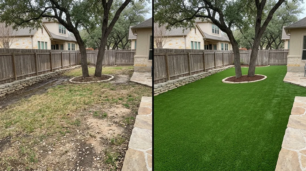 Result artificial grass installation in San Antonio - San Antonio Turf Installation